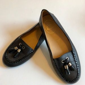 Jack Rogers terra loafer tassel Black flats 6 EUC